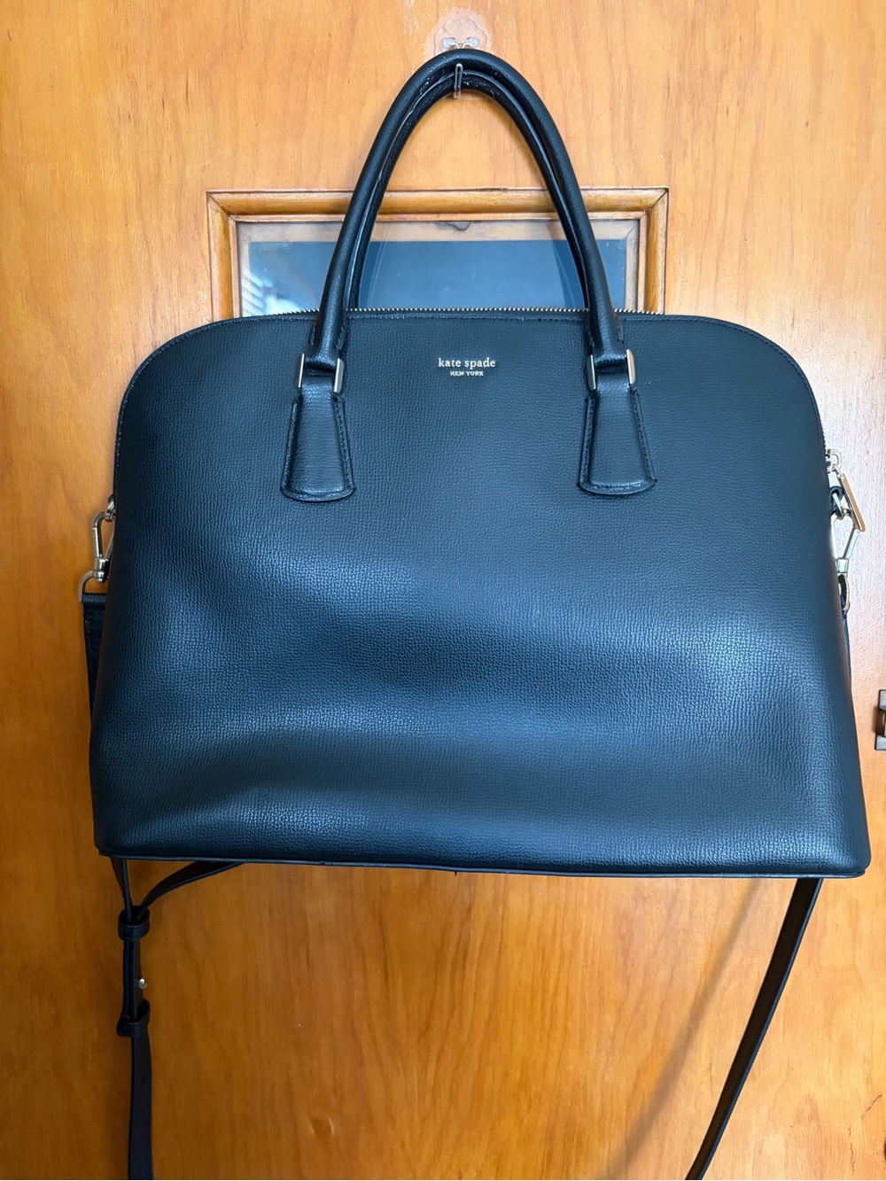 kate spadeBlack Leather laptop bag